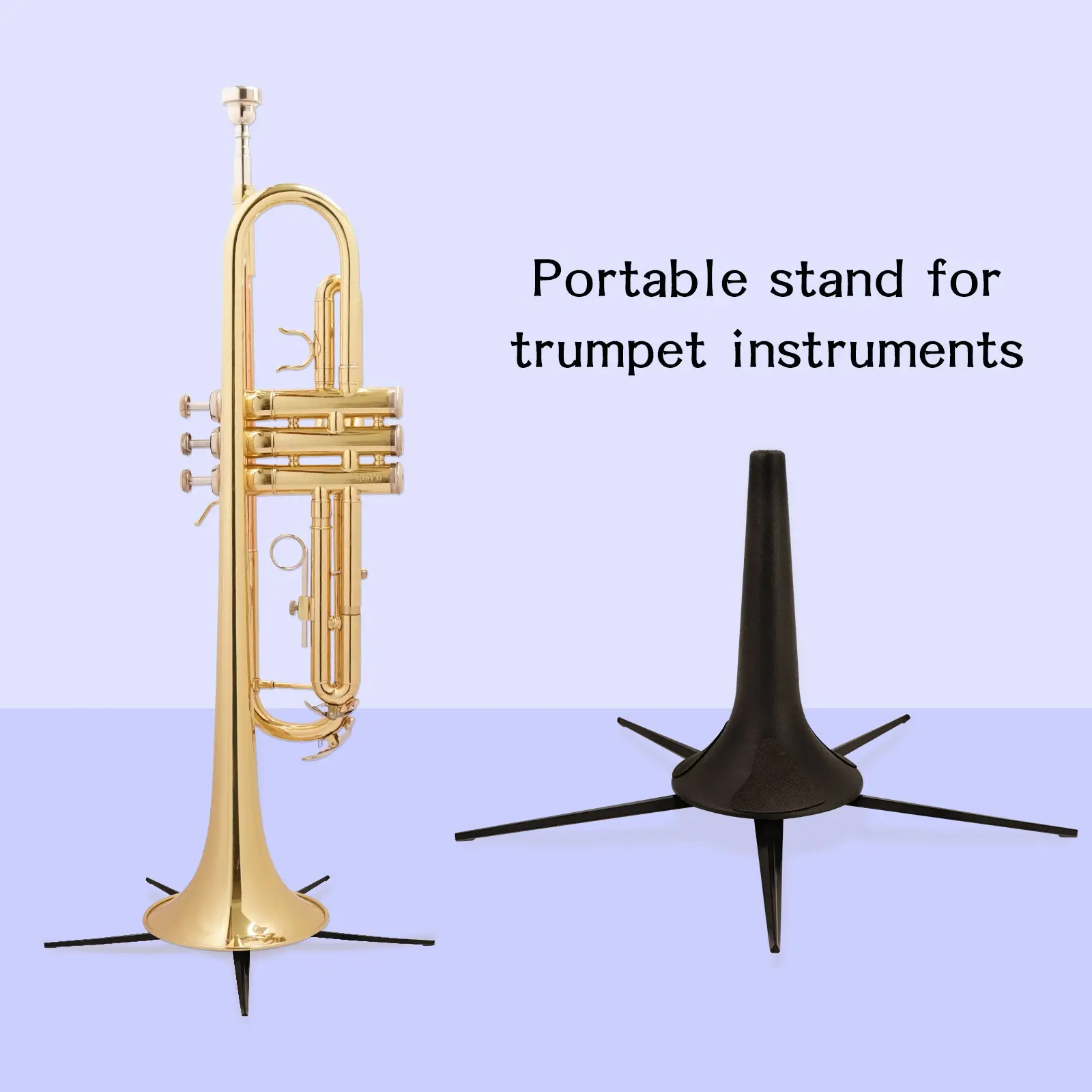 Compact Trumpet Stand, Portable Storage Holder, Five-Prong Stable Base, Floor Mount Easy to Store, Ideal for Musicians