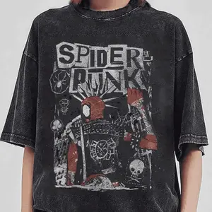 The Amazing Spider Punk Funny Graphic T-Shirt, Retro Spider-man Comic Tee Shirt, Unisex Sweatshirt Hoodie Top Menswear, Casual Streetwear, Halloween Gift Idea birthday gift