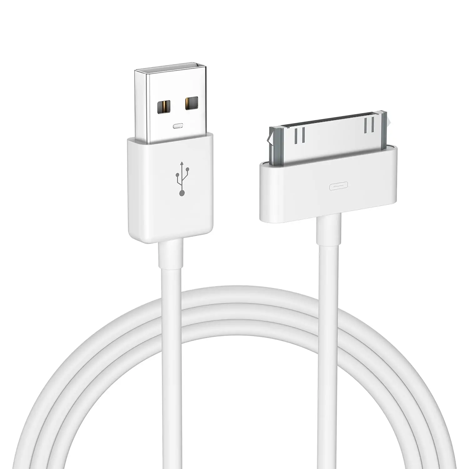 Certified 30 Pin USB  , 4.0ft USB Sync  Cord  Compatible for 4 4s 3G 3GS iPad 1 2 3 iPod  Nano White (1 PCS)