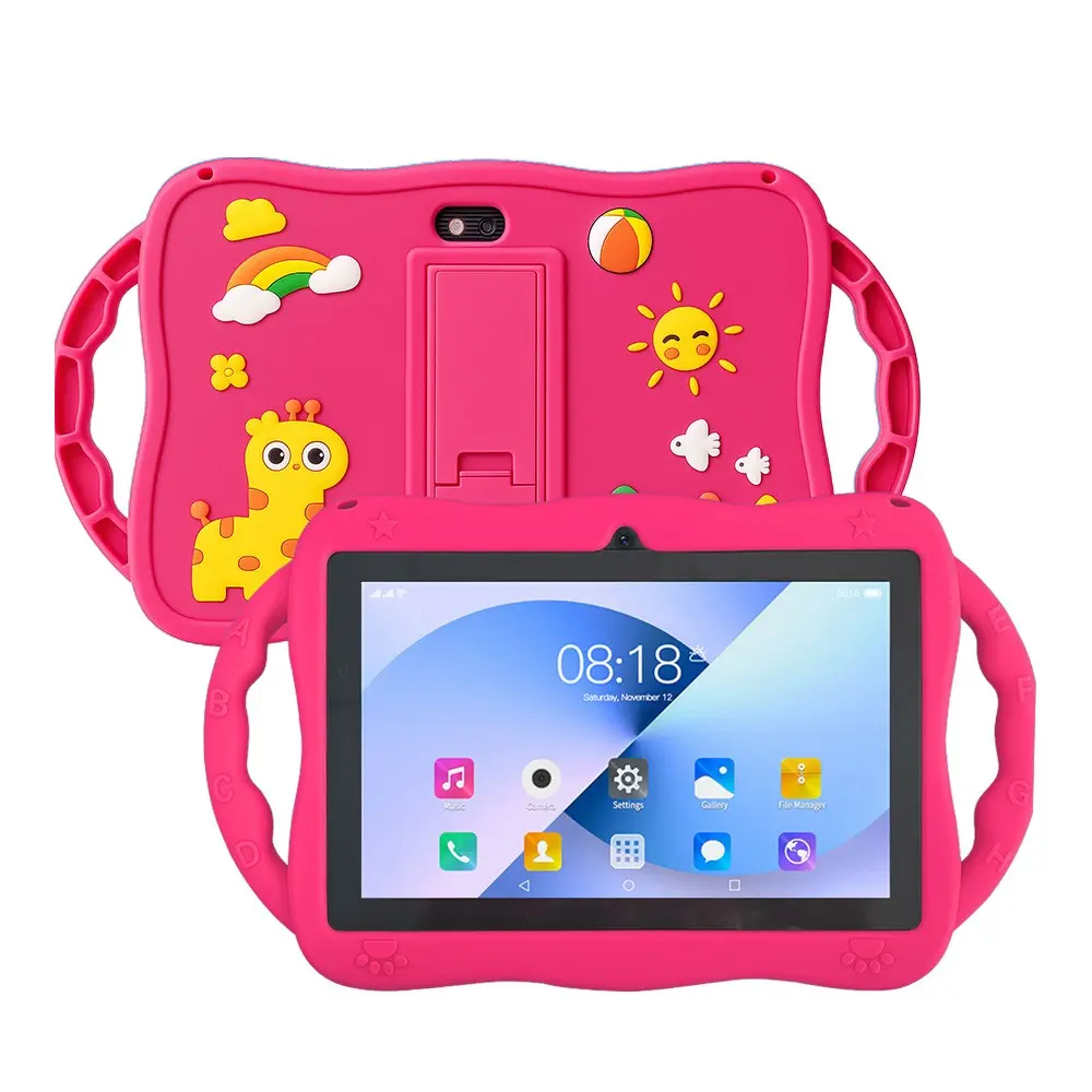 7-Inch Kids Touchscreen Tablet PC, Android 13.0, 4 GB RAM and 64 GB ROM, Dual Cameras (2 MP + 5 MP), WiFi and Bluetooth Compatible, Toddler Wireless Tablets, Shockproof Case with Parental Control, Toddler Android Tablet, Ideal Gift