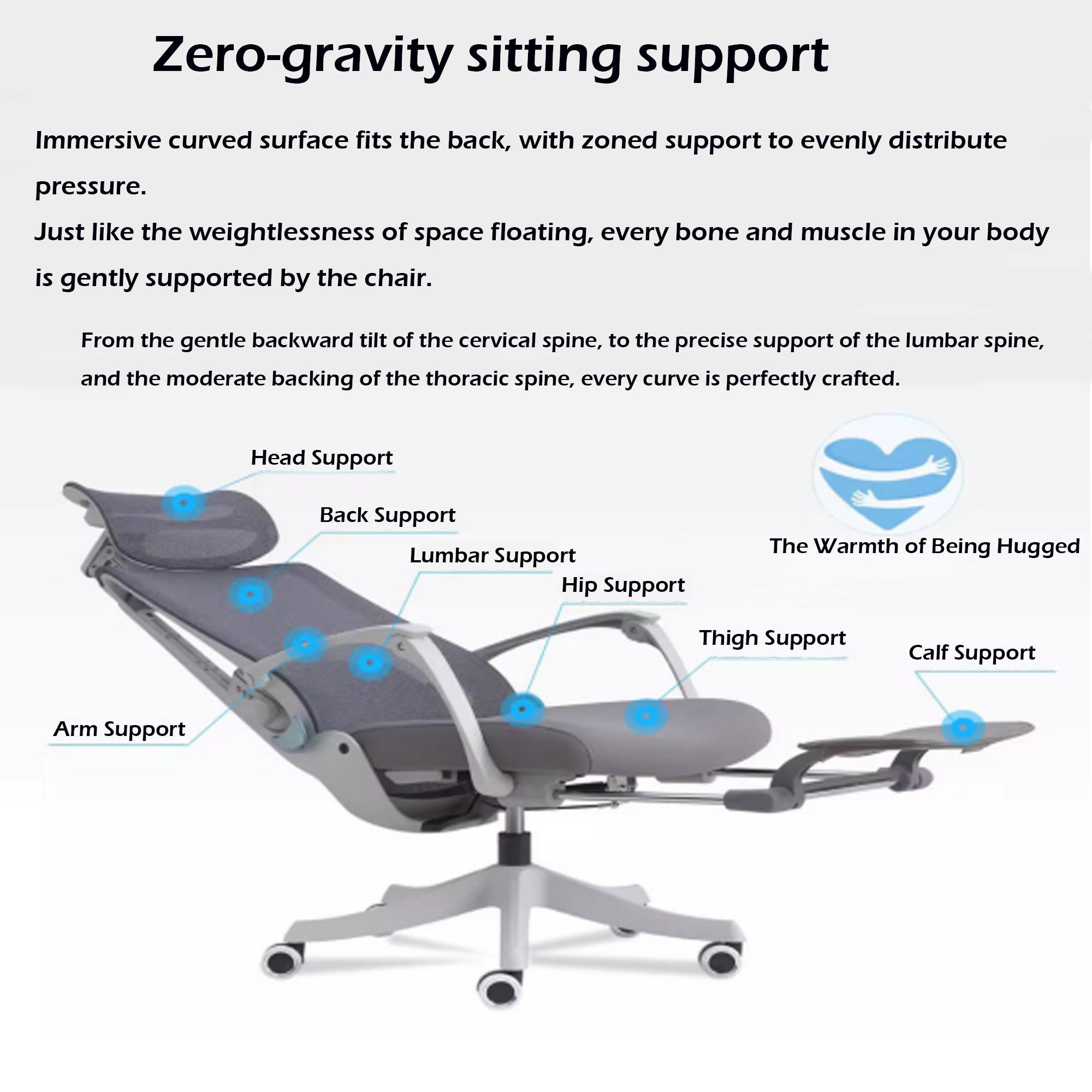 AI Voice Control Ergonomic Mesh Office Chair with Massage & Heating, Hollow Seat Cushion, 5D Adjustable Headrest & Lumbar Support, Grey Computer Desk Chair for Home Work Gaming