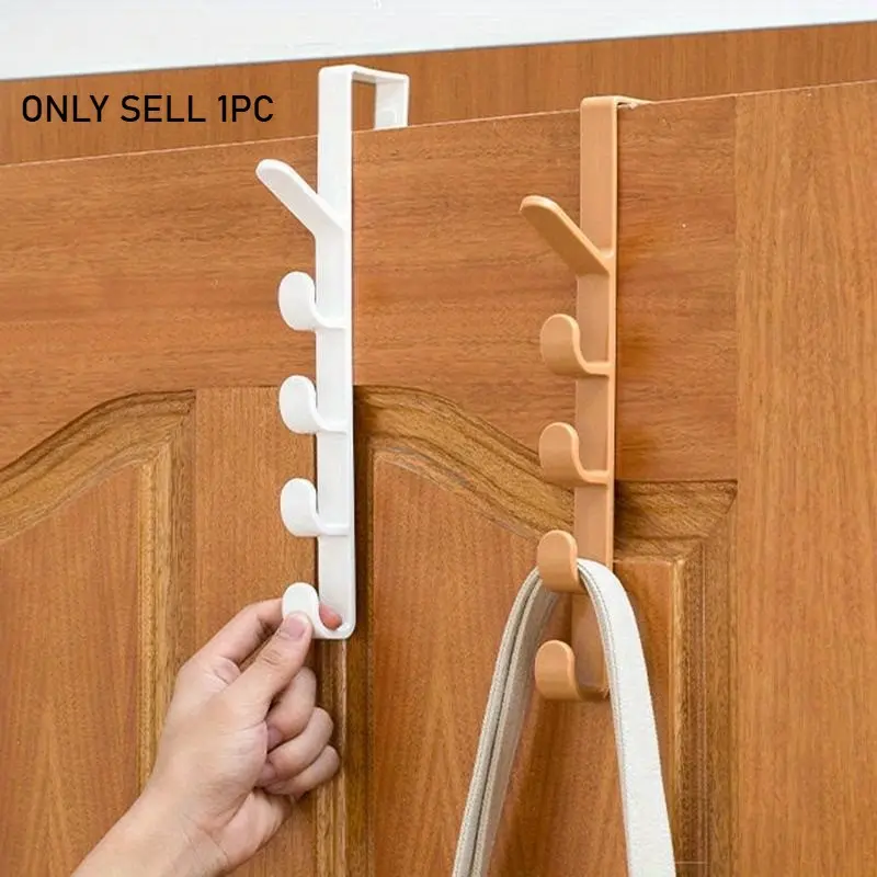 Door Back Hanging Hook, Plastic Hooks, Plastic Door Back Hanging Rack, Home Storage Organizer, Bag Purse Hanger, Home Organizer for Bedroom Door, Bathroom Door, Holder, Over Door Organizer