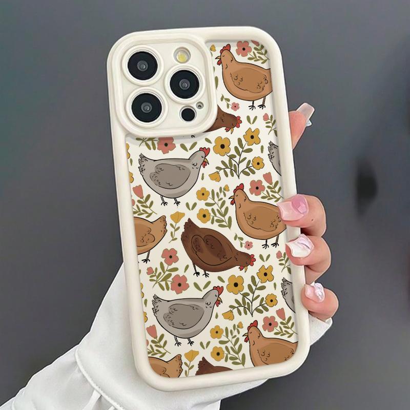 Chicken Pattern Phone Case, Anti-drop Cellphone Protective Case, Total Protective Shockproof Mobile Phone Cover for iPhone, Casing, Accessories