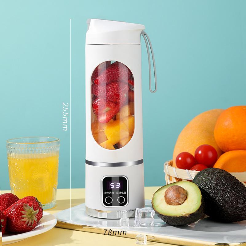 Portable USB Rechargeable Fruit Juicer - LED Display Juice Blender Cup with Ice-Crushing Function - Suitable for Outdoor & On-the-Go Use - Portable Juice Extractor for Fruits - Multifunctional Juicer Machine - Portable Smoothie Blender