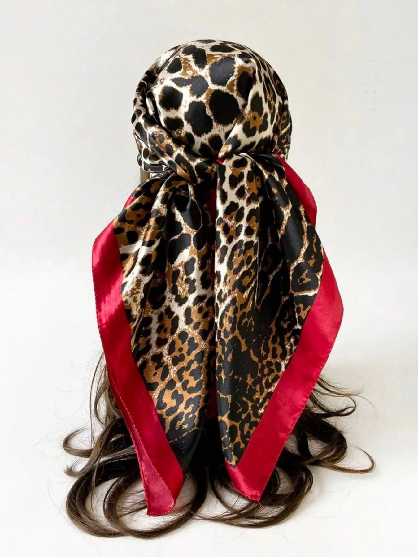 High-Quality Leopard Print Silk Scarf, Retro Multifunctional Headscarf, Y2K Streetwear Warm Essential, Casual All-Season Accessory, Scarf For Hair