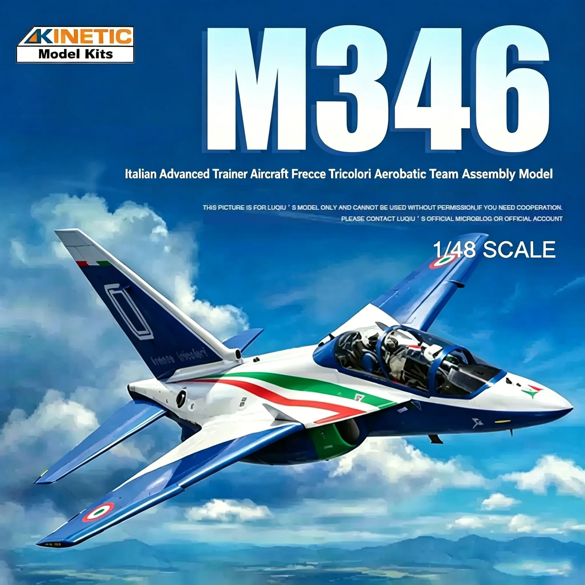 Kinetic Model K48167 1/48 M-346 Frecce Tricolori Gold Series Assembly Model Kit, Detailed Scale Model, Collectible Aircraft Replica