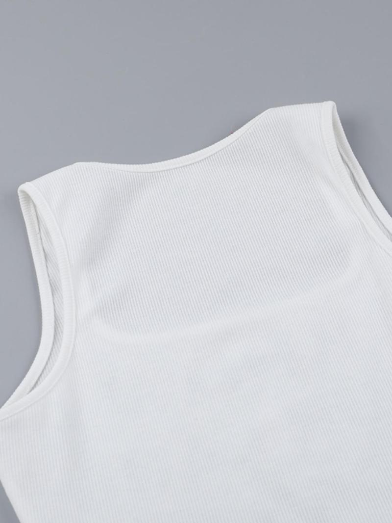 Women's Letter Print Tank Top, Casual Sleeveless Top for Summer, Ladies Clothes for Daily Wear, Womenswear