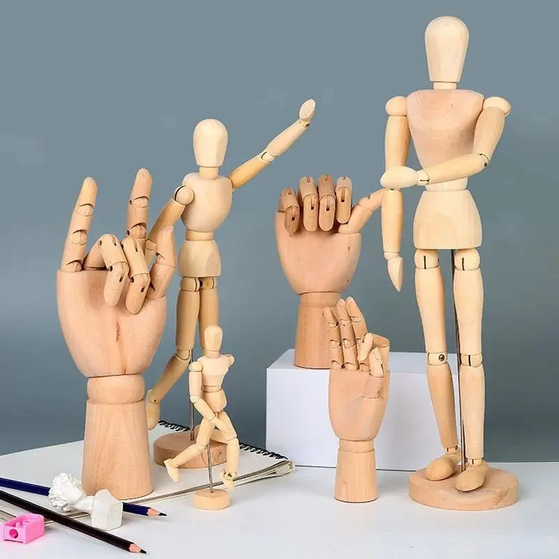 Wooden Drawing Mannequin Model with Movable Limbs - Demon Hunter Theme Art Practice Figure, Home Decoration, Kpop Set, LPS Sticker, Transformers Statue, Web Fluid Spiderman, Spongebob, Naruto Minato Namikaze Action Figure, Angel Sonny Toy