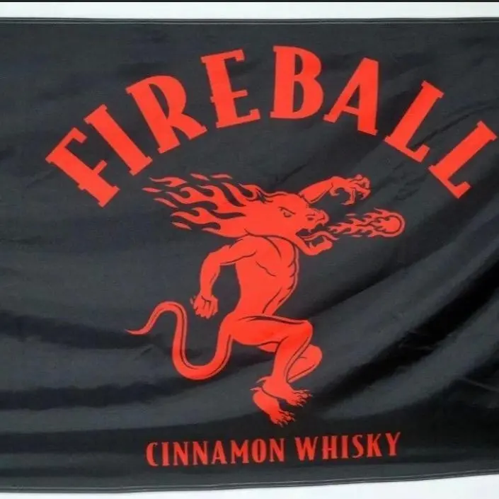 3'x5' Fabric Decoration Banner - Cinnamon Whiskey Themed Man Cave Sign, Hanging Banner for Home & Bar Wall Hanging Backdrop, Party Background Decoration Accessory (Man Cave Ideas Included)