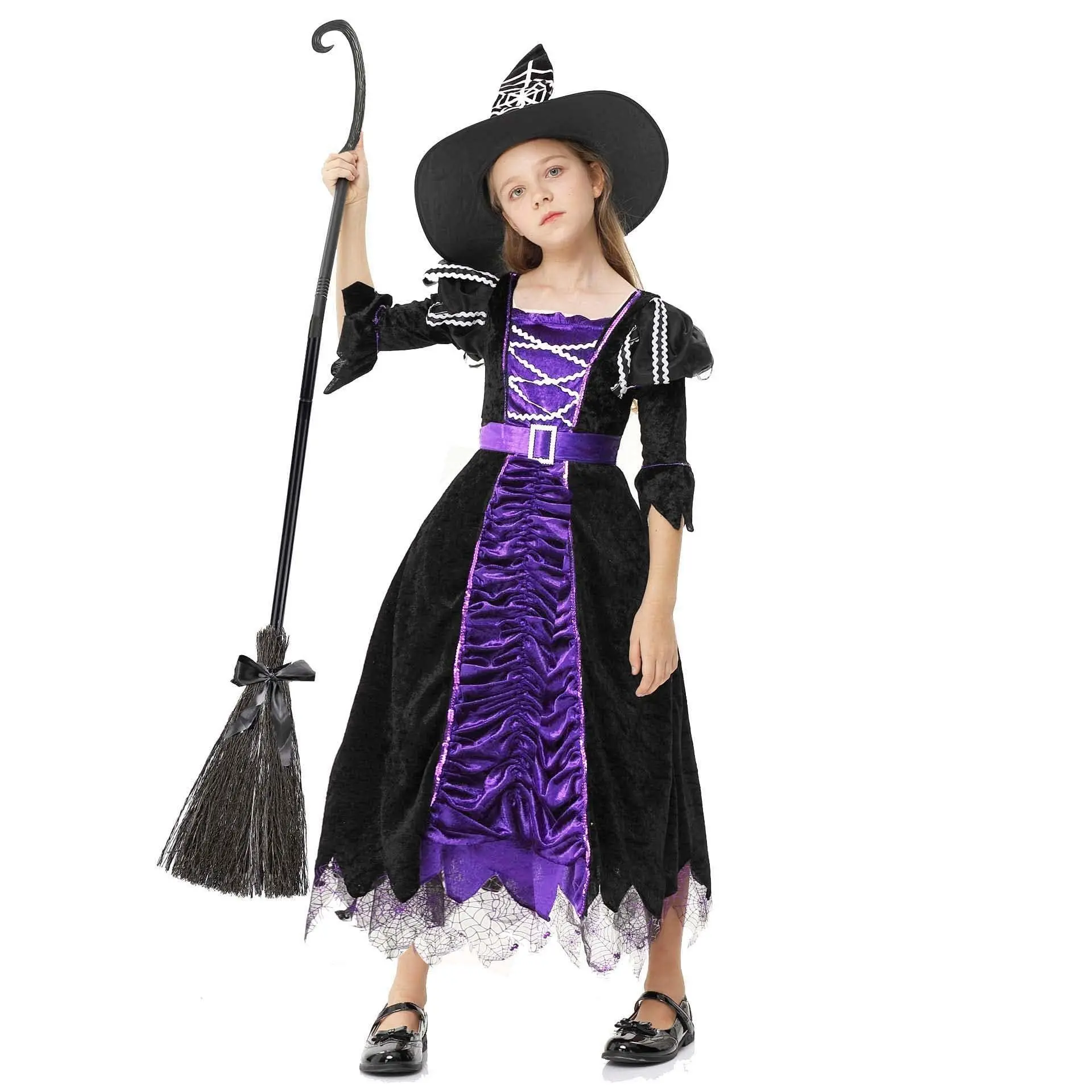 Classic Witch Costume for Girls - Fancy Dress-Up Outfit for Toddlers - Great for Halloween Parties & Pretend Play - Easy Wear
