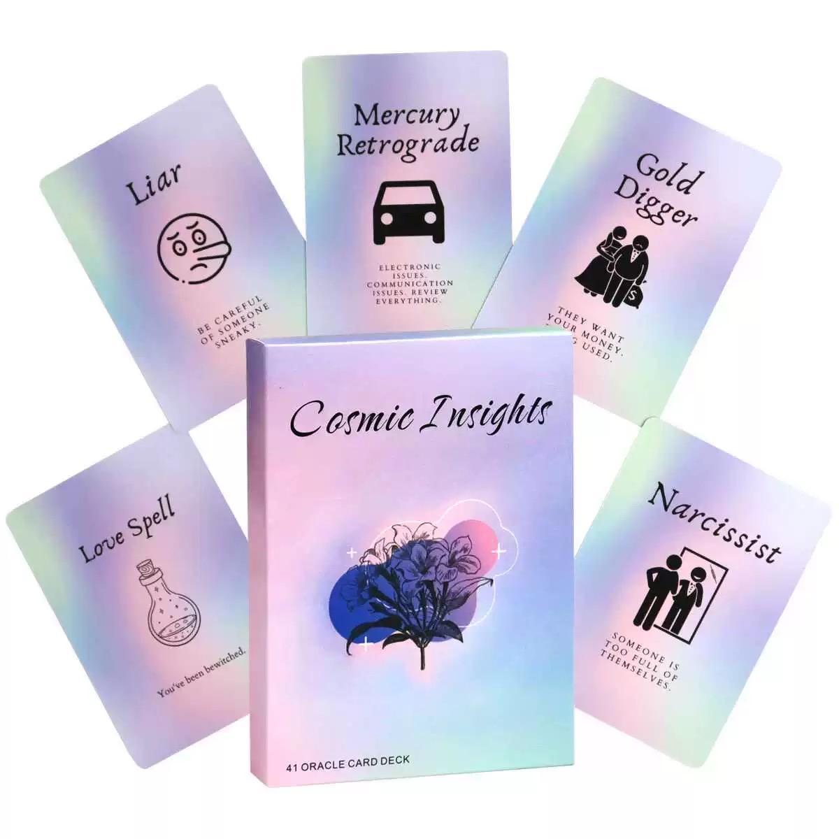 Cosmic Insights Oracle Card, 1 Box (41 Cards) Cosmic Insights Tarot Card Game Set, Fortune Telling Card, Party Entertainment Card Game, Card Games for Family Gathering, Family Fun Game, Themed Card Game, Tarot Card Deck