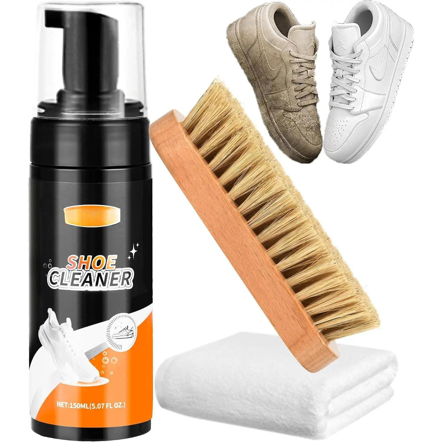 White Sneaker Cleaner Kit Tennis Shoe Cleaning Kit Nubuck  Canvas Brush