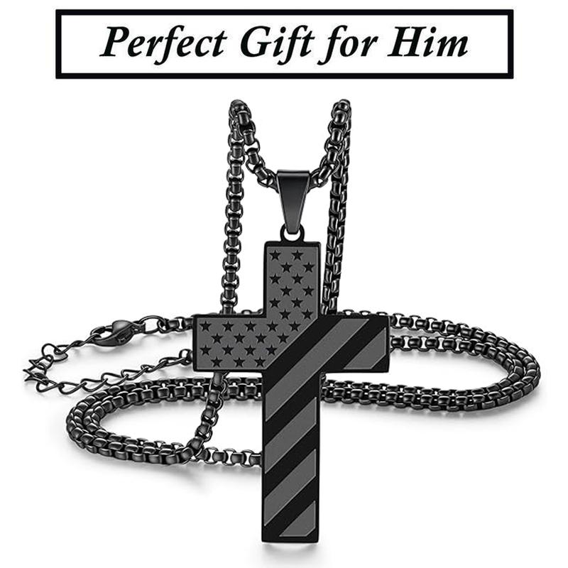 Cross Necklace for Teen Boys & Men – Gift for Son, Boyfriend, or Husband – Graduation, Birthday, Christmas, Valentine’s Day, Easter