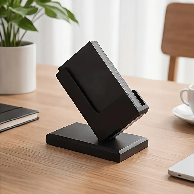 Industrial Style Creative Business Card Holder, Minimalist Desktop Display Stand, Space-Saving Office Organizer, Stable and Elegant Design, Aesthetic Office Supplies, Office Desk Accessory, Desk Accessories