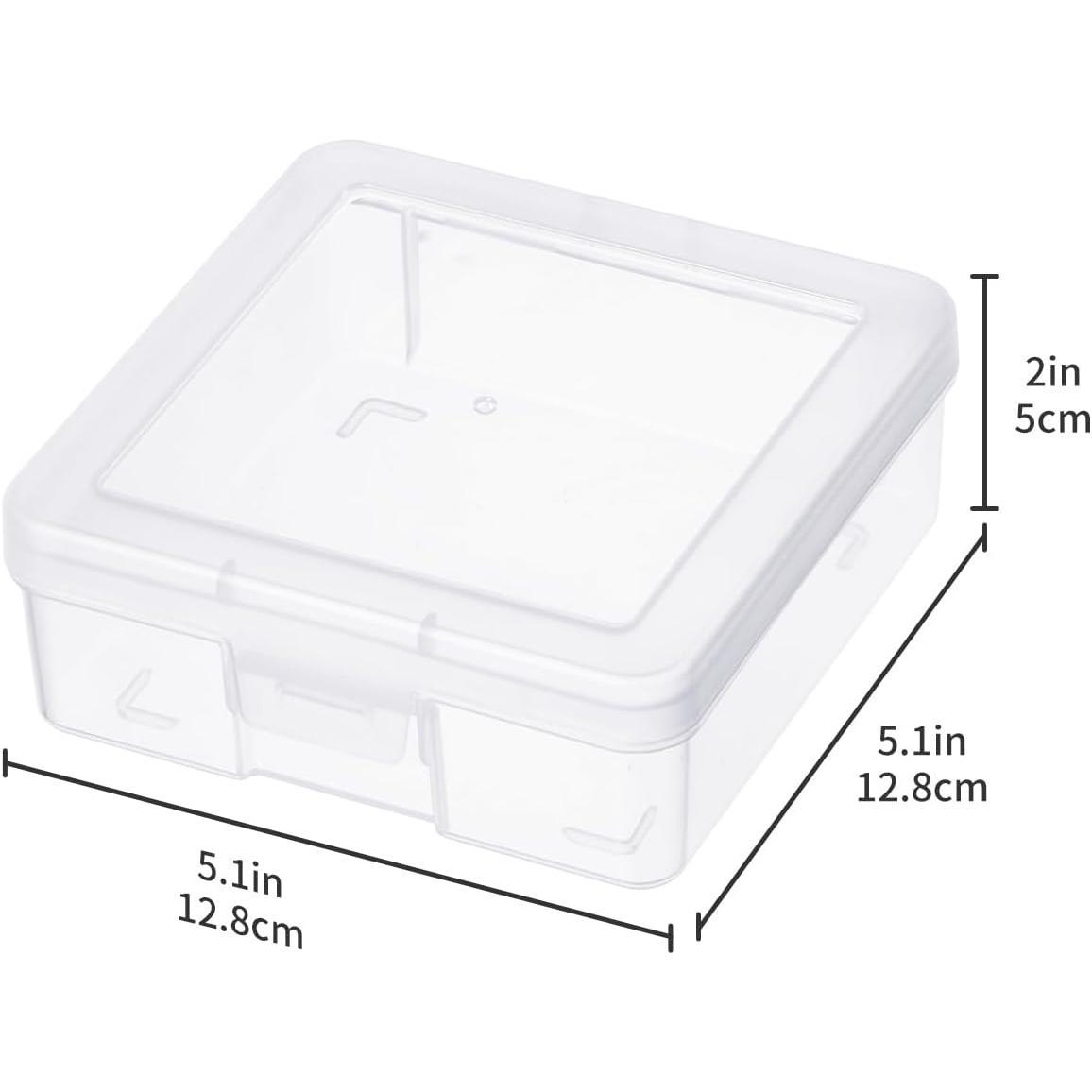 Small Plastic Storage Box Containers with Latching Lids - Craft Organizers and Storage Stackable Storage Organizer Pencil Crayon Box (18 Pack Small -Clear)