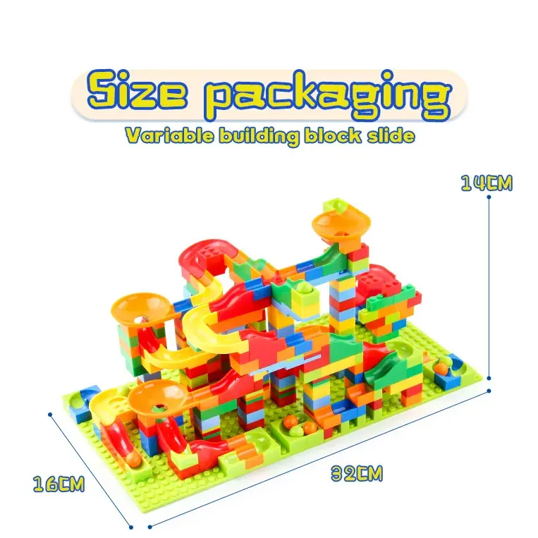 168-336PCS Children Maze Ball Tracks Small Slider Blocks DIY Brick Assembly Small Marble Racing Toys Early Education Toys