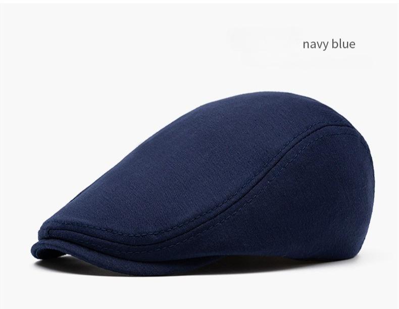 BIGWIG Men's Retro Cotton Flat Top Cap, Unisex Flat Top Sports Cap, Newsboy Cap, Gatsby Cap, Autumn/Winter Wool Plain Beret, Warm Front Cap, British Style Soft Top Newsboy Cap, Solid Color Hunting Cap, Driver's Cap