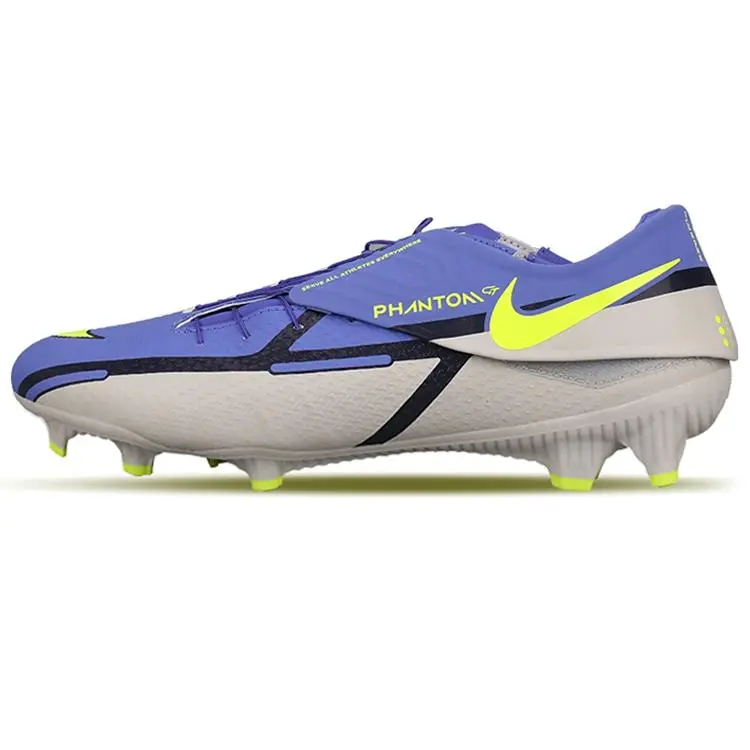 Nike Phantom GT Academy FlyEase Men's Soccer Cleats – Blue, Round-Toe, Lace-Up, Low-Cut, MG Rubber Studs for Artificial Turf Verifiable, with credentials and supporting global authentication