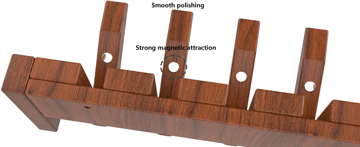 Tlongxia【Innovate Beech-8 Hooks Piano Key Hanger, with Tray Table, can Hold Small Ornaments, Photo Albums, Flower pots 4 Piano Hooks+3 Round Hooks+1 Tray Table