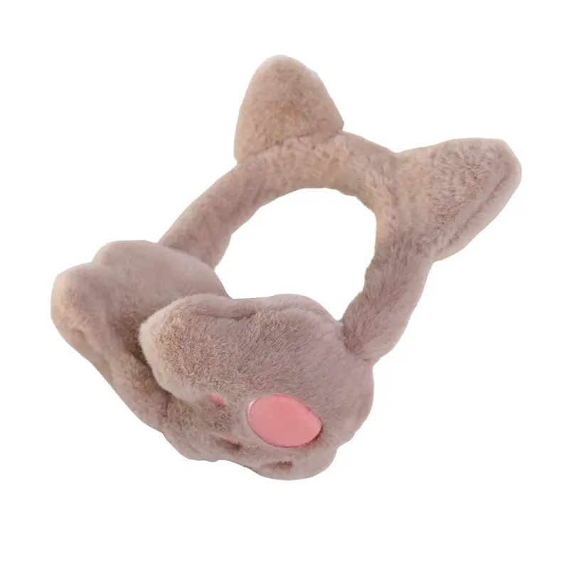 Womens Winter Cute Cat Paw Plush Earmuffs Soft Fluffy Ear Covers Reliable Cold Protection Full Ear Warmth Accessory Portable Foldable Design Windproof Cozy Cartoon Ear Warmers Fit Most Head Sizes Idea