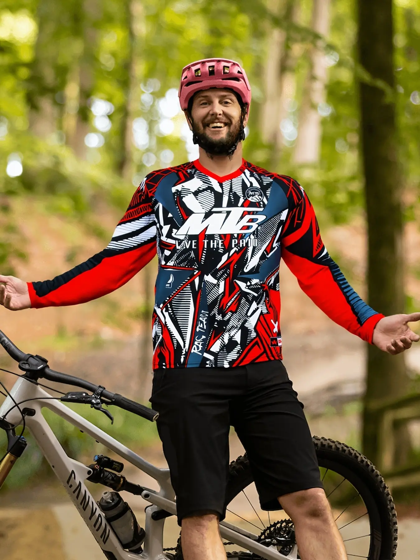 Rac Team Downhill Jersey Mountain Bike Tee, Motorcycle Jersey, Off-Road Race Shirt, MTB Racing Sport Bicycle Jersey, All-Season Long Sleeve, Cyclist Jersey