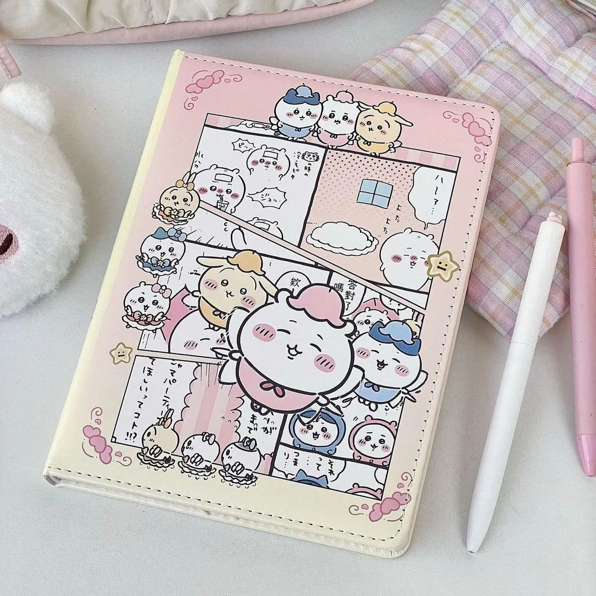 Chiikawa B6 Leather Notebook - Thick, Colorful Pages Kawaii Journal Diary Planner for Students, Ideal School Writing Stationery Gift