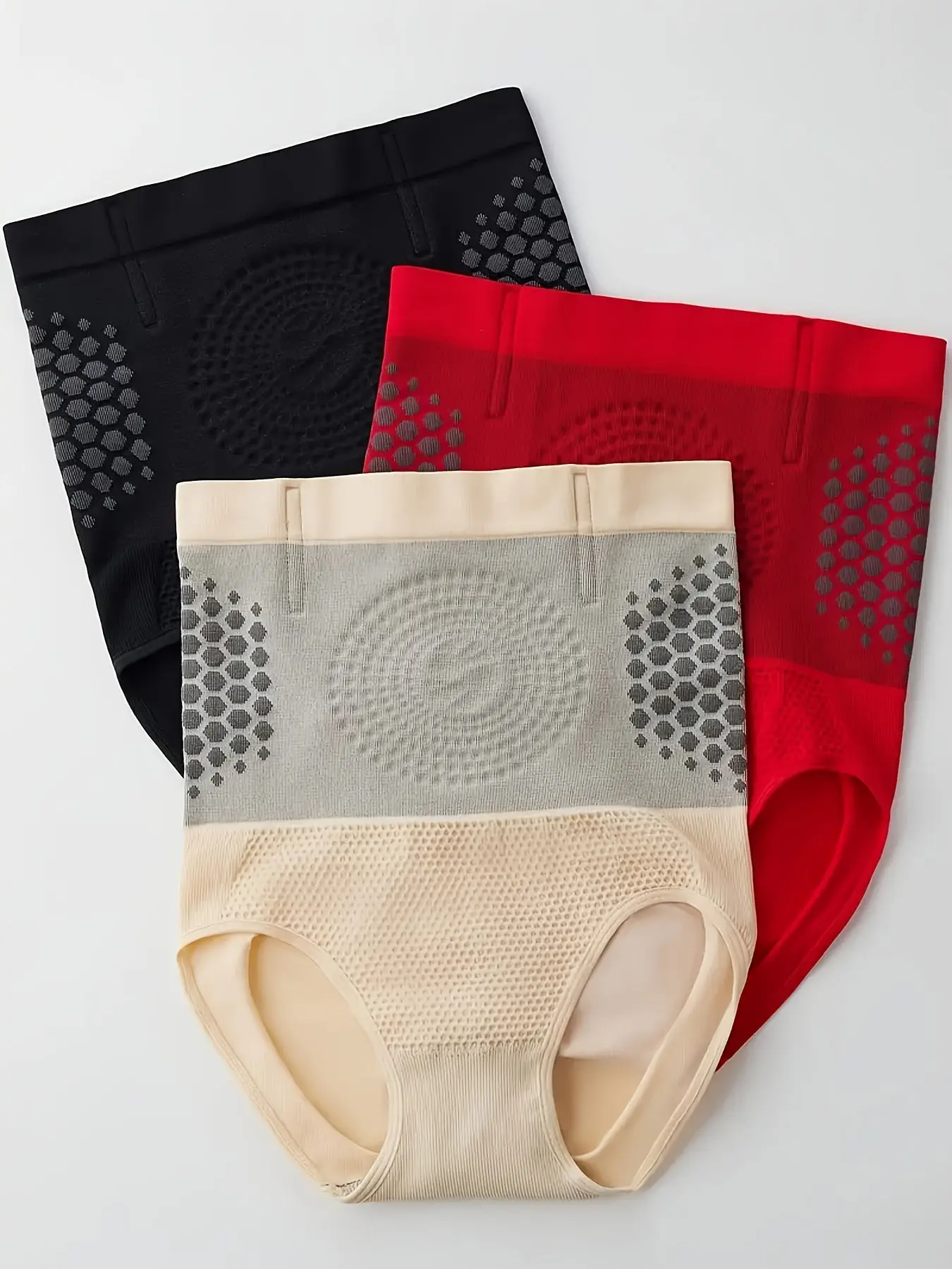 3-Pack Women's Seamless High-Waisted Triangle Shorts, Comfortable Breathable Fabric, Postpartum Lifting Compression, Casual All-Season Shapewear Bottoms