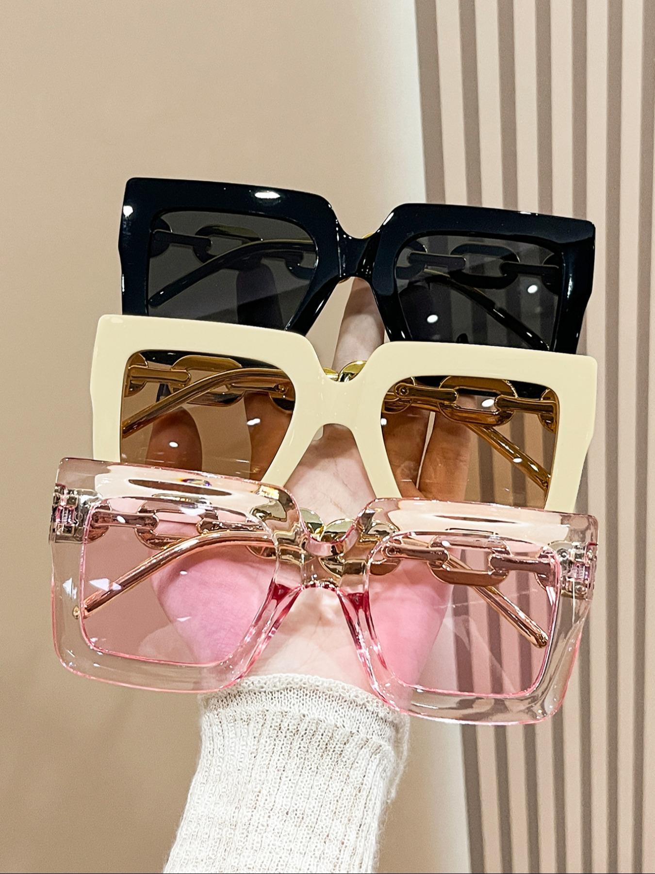 Unisex Simple Style Square Frame Tinted Lens Sunglasses, Trendy Casual Sunglasses for Everyday Use, Fashion Accessories for Outdoor Activities