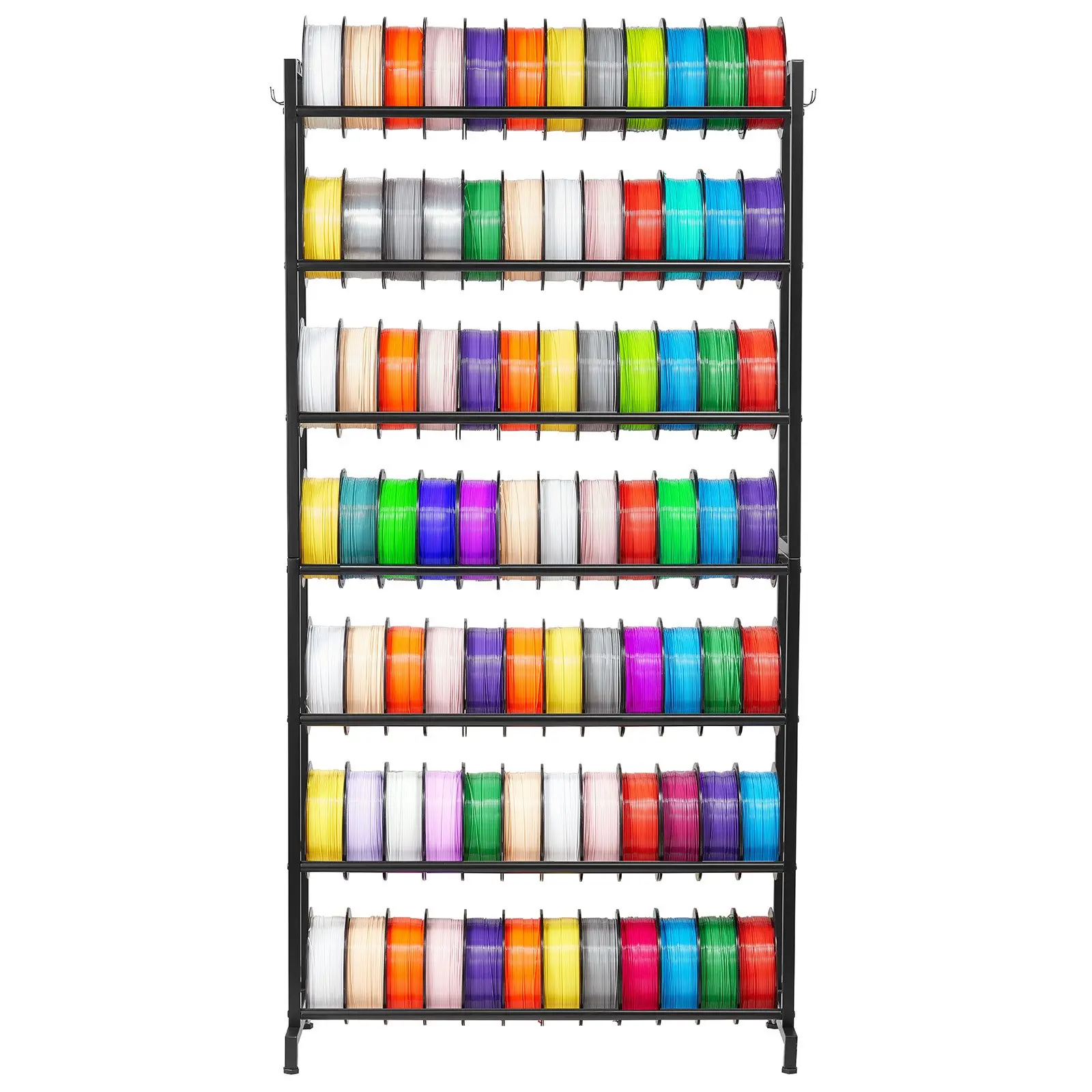 VEVOR 3D Printer Filament Storage Rack, 7 Tier Heavy Duty Storage Shelves for 3D Printing Filaments, Filament Spool Holders Racks for 3D Printing Studio, Home Studio, Office, Workshop (Shelf Only)