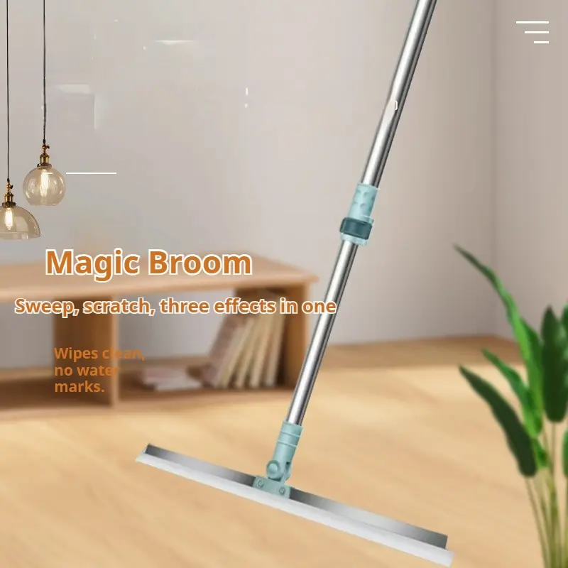 Multifunctional Silicone Magic Broom, Extendable Bathroom Floor Cleaner, Hair Sweeper, Water Squeegee, Ideal for Bathrooms and Floors