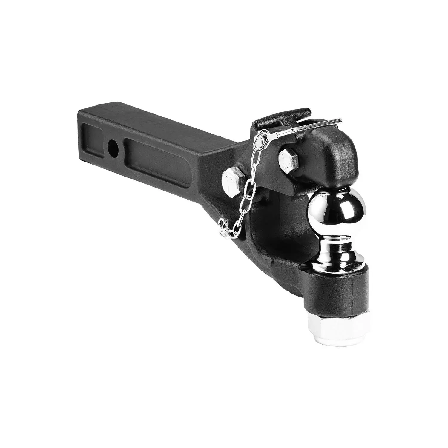VEVOR Pintle Hook, 16000 lbs Towing Capacity, Pintle Hook Hitch for 2-inch Hitch Hook Military Receiver, Combination 2-inch Hitch Ball, Fits 2.5 to 3-inch Lunette Ring, Black Powder Coat, for Trailer