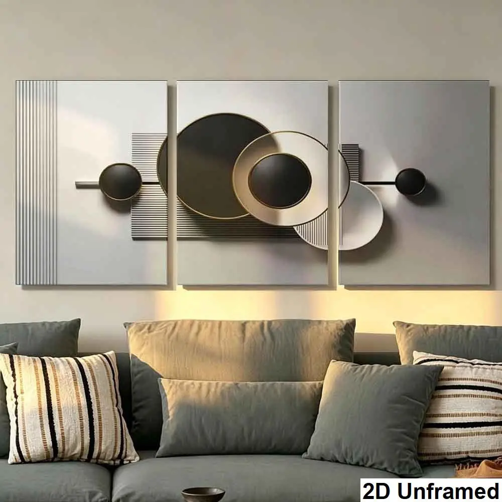 3pcs Modern Canvas Wall Art Decor, Round, Sphere, Geometric, Minimalist Home Decoration, Living Room, Bedroom Poster, New Gift Idea