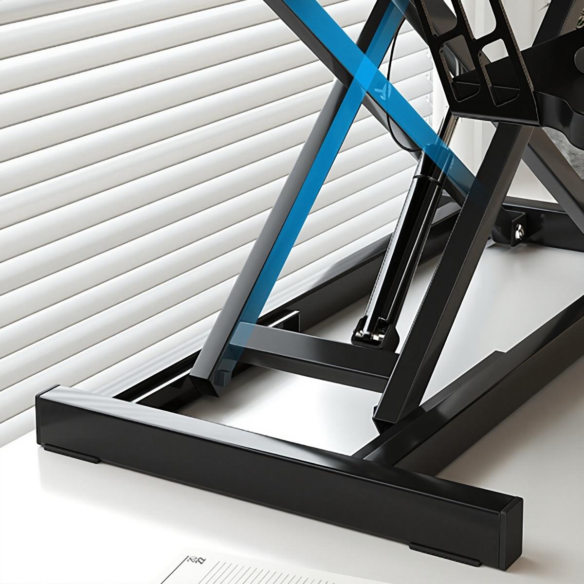 32 Inch Desk Converter, Height Adjustable Sit to Stand Riser, Dual Monitor and Laptop Workstation with Wide Keyboard Tray ( BLACK )