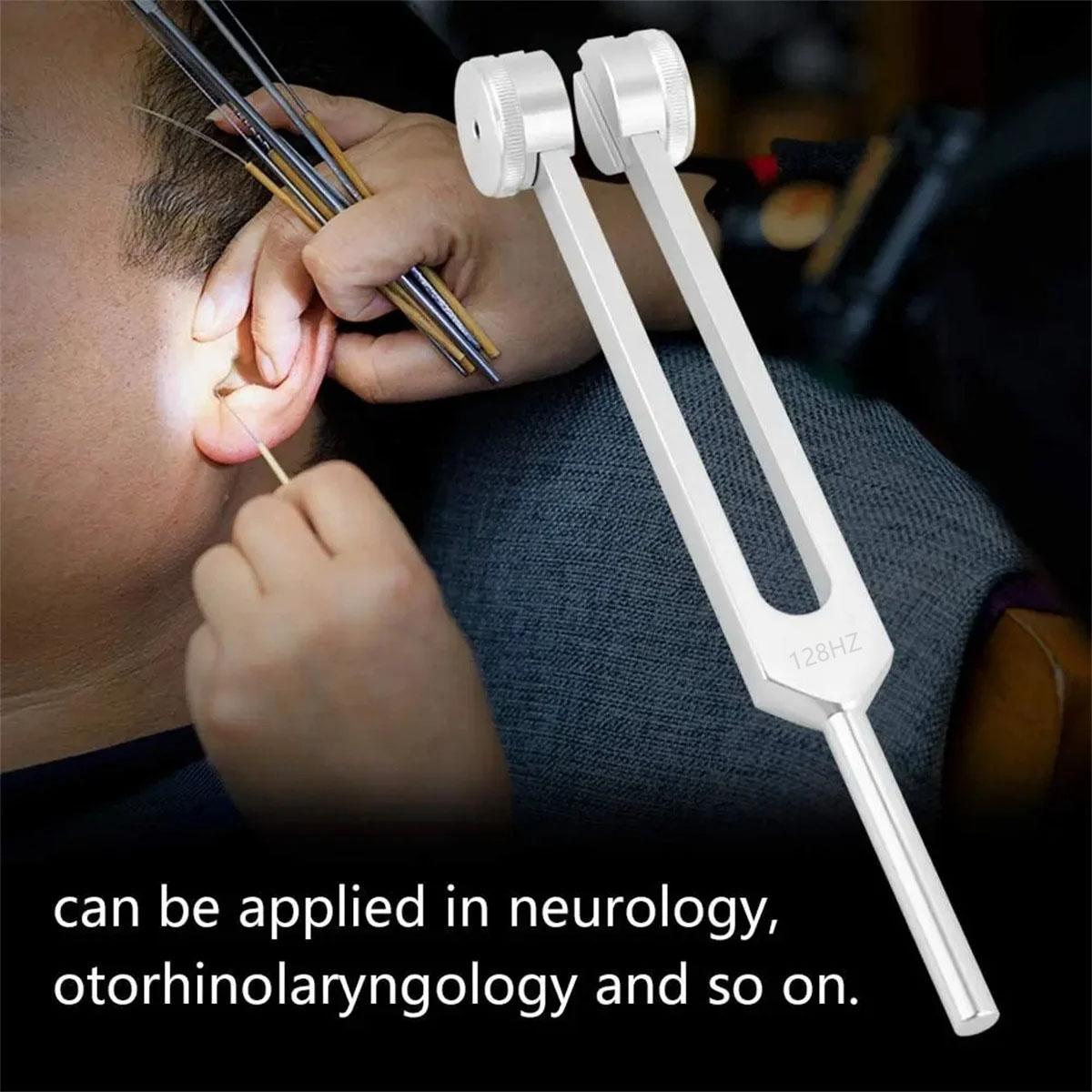 128Hz Tuning Fork Aluminum Alloy Sound Therapy Tool for Meditation Yoga Relaxation Nervous System Balance Acoustic Resonance Health Care Use