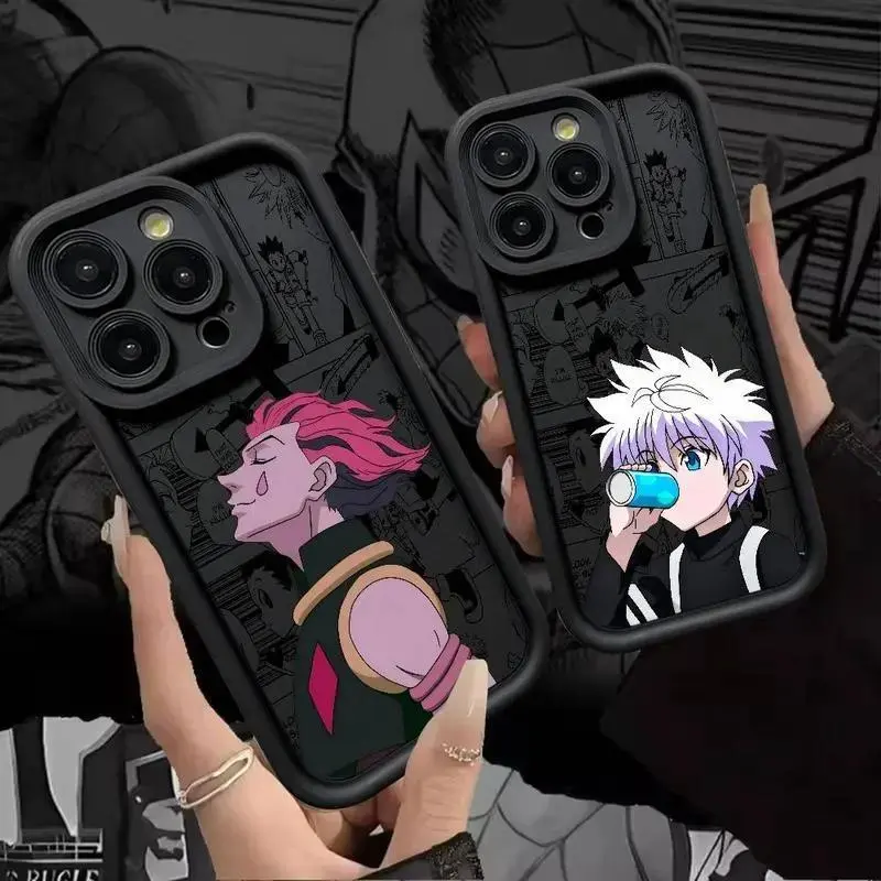 Hunte3 Killua & Hisoka Anime Smartphone Case - Soft TPU Shockproof Casing with Protection, Mobile Accessory for iPhone 11-17 Pro Max and for Samsung S21-S26, Ideal Gift for Anime Fans