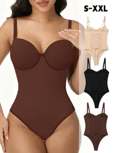 Colombian Faja Women's Baddie Thong Shabody Moldeador Mujeres, Ttummy Control Shaper Lenceria Sexi Mujer Waist Cinching Bodysuit, Back Cross Straps, Seamless Full Body Shaper, Breathable Soft Material