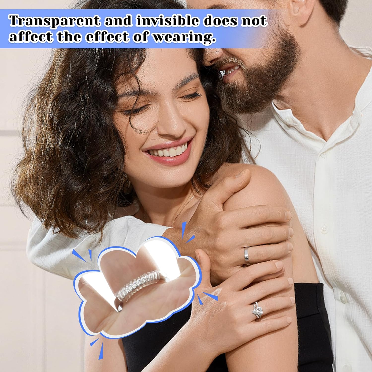 Ring Sizers for Loose Rings, 16 Pack Ring Guards for Loose Rings, Reduce by 0.5-1 Size Without Resizing, Fits Bands 1-8mm, Invisible Design for Women and Men, 2 Styles Insert and Spiral