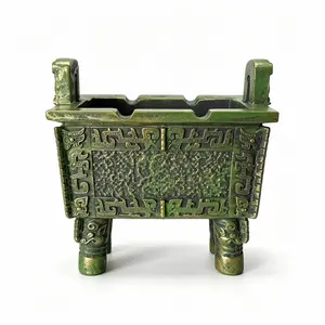 Ancient Chinese Ding Resin Sculpture, Oriental Art Style, Tea Room Bookshelf Home Decor, Portable Asian Style Gift