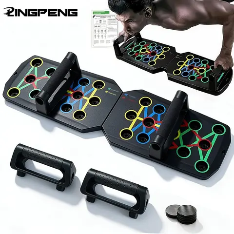 Portable Push Up Board, Portable Exercise, 1 Set Foldable Pushup Stand, Multifunctional Push-Up Stand, Home Gym Strength Training Equipment for Chest, Abdomen, Arm, Back, Home Fitness Equipment, Abdominal Muscle Board, Push Up Stands, Work Out Equipment