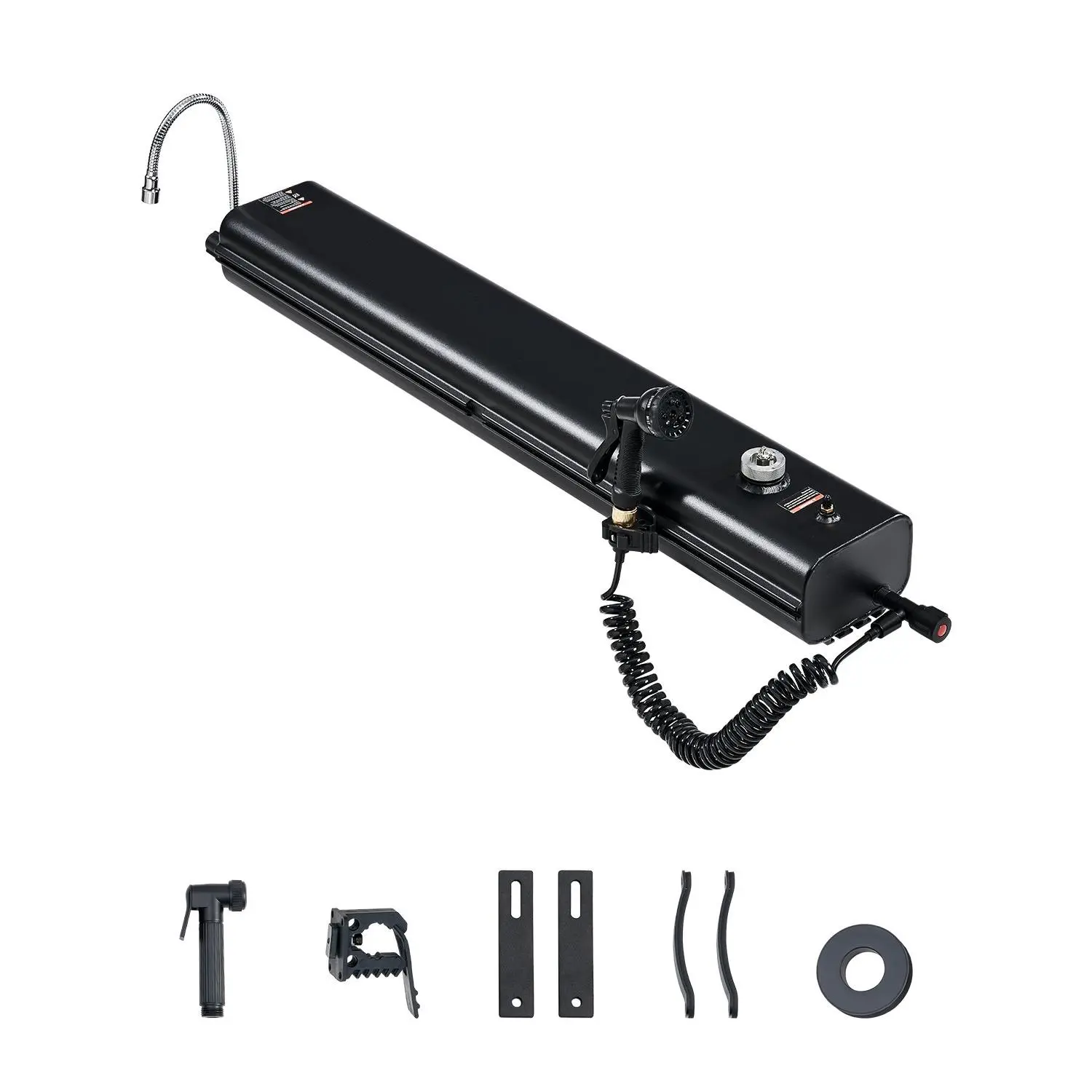 VEVOR Roof Rack Water Tank, 4.5 Gal, Multi-Dispensing Outdoor Tank with 2 Splash-Guard Panels T-slot, High-Capacity Aluminum Tank with Pressurization Port, Fit for Trunks, Roll Bars, Crossbars