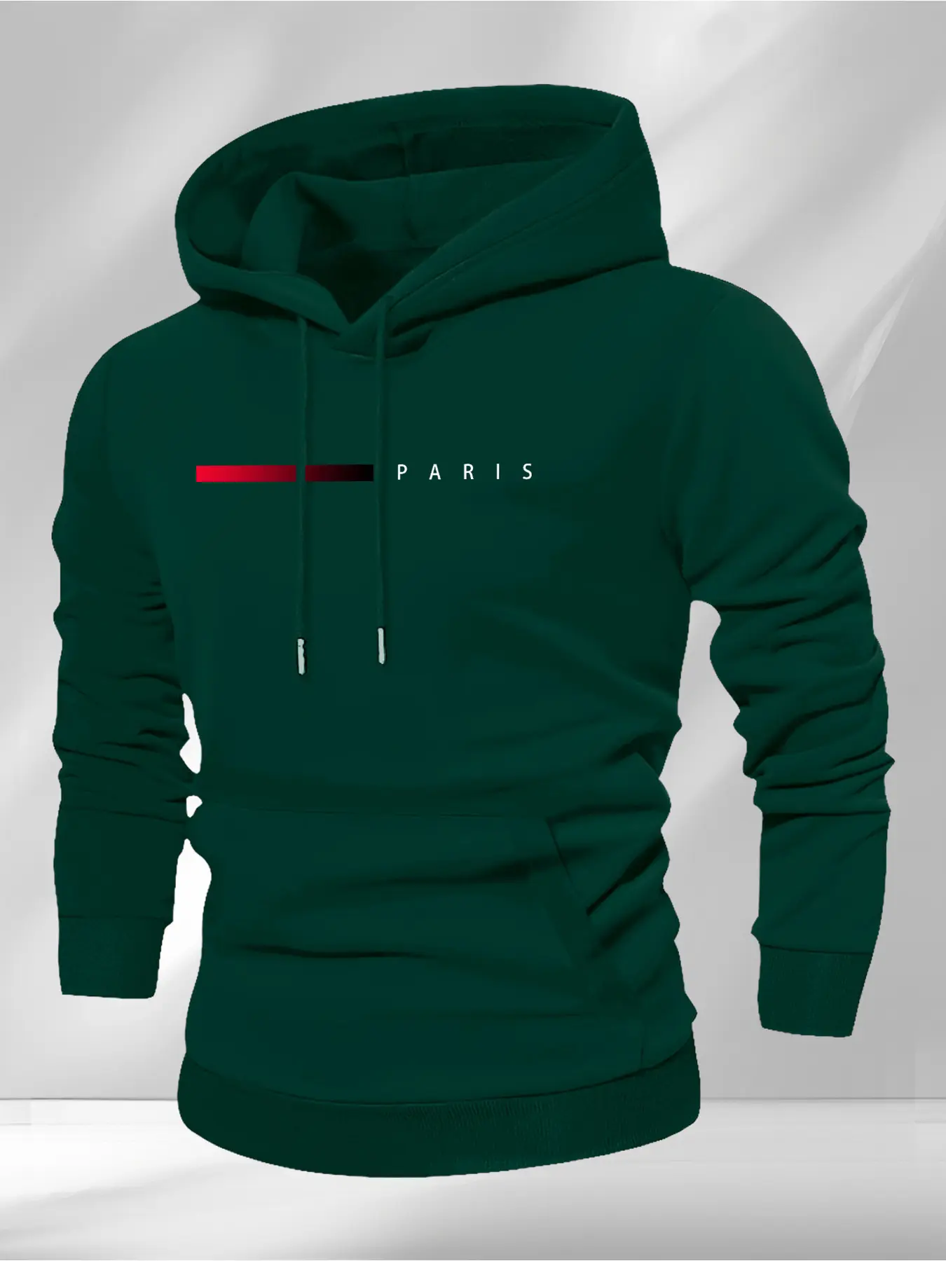 Men Minimalist Paris Letter Print Hoodie, Fashion Casual Pullover Sweatshirt, Loose Streetwear Basic Tops, Versatile Daily Commute & Shopping Outfits For Men