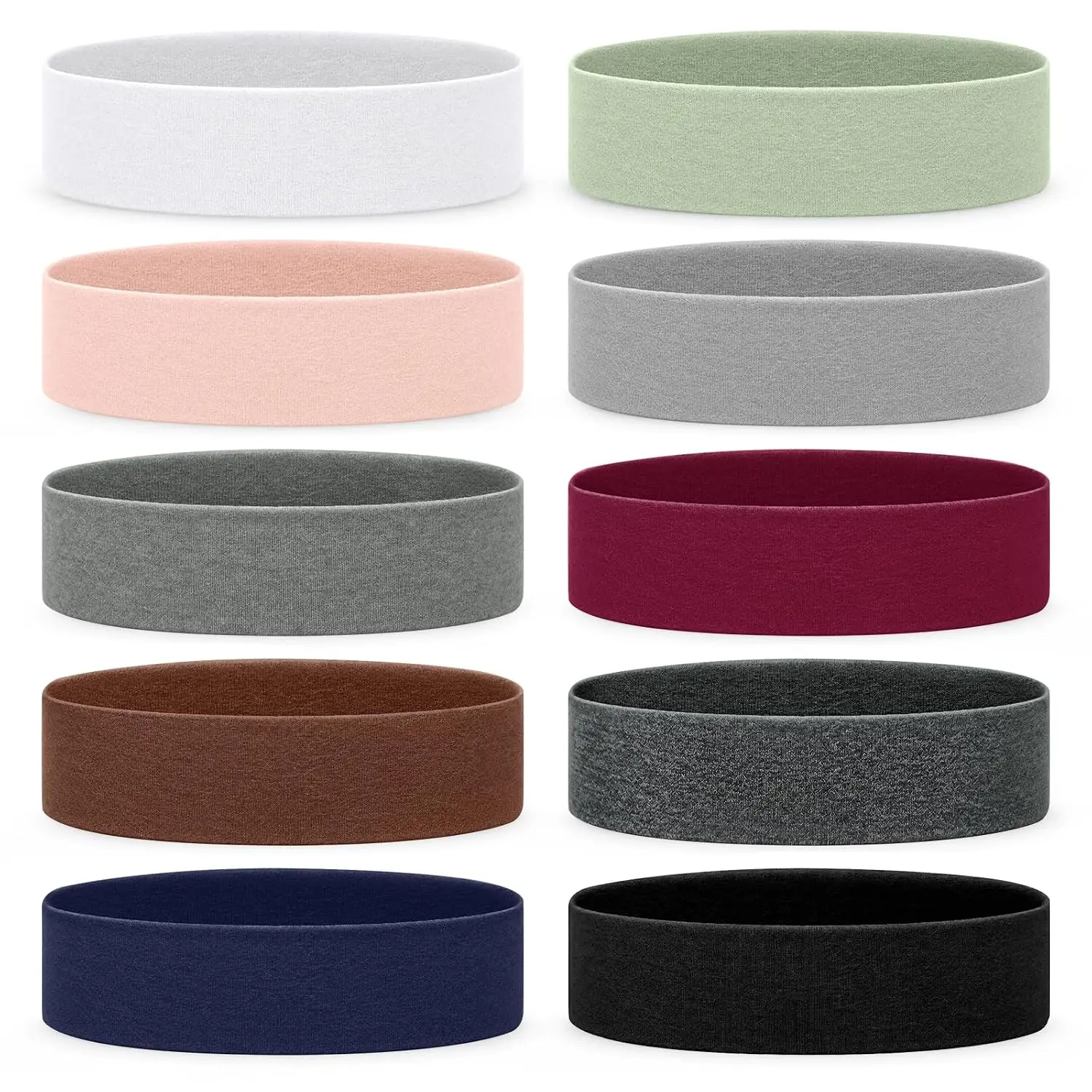 10 Pack Headbands for Women, Elastic Non-Slip Hair Bands Hair Warp for  Daily Workout Yoga Running