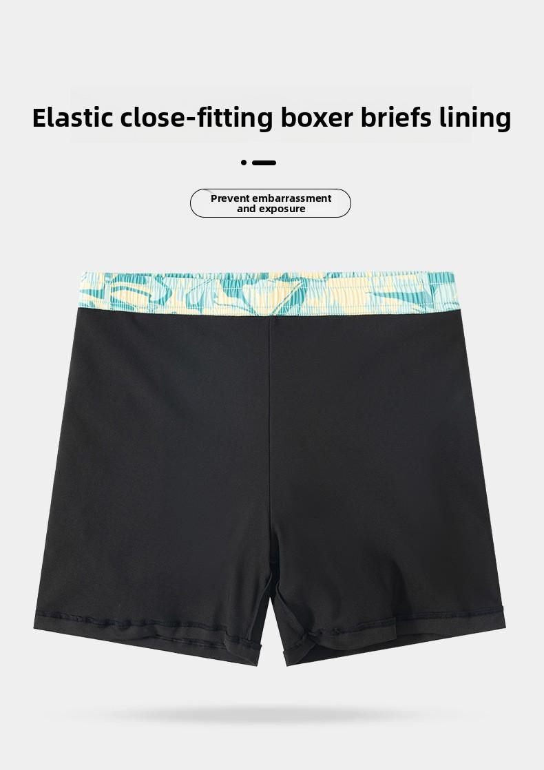 Adult Swimming Trunks Men's Flat-angle Five-point Swimsuit Set Anti-embarrassment New Professional Beach Adult Swimming Equipment