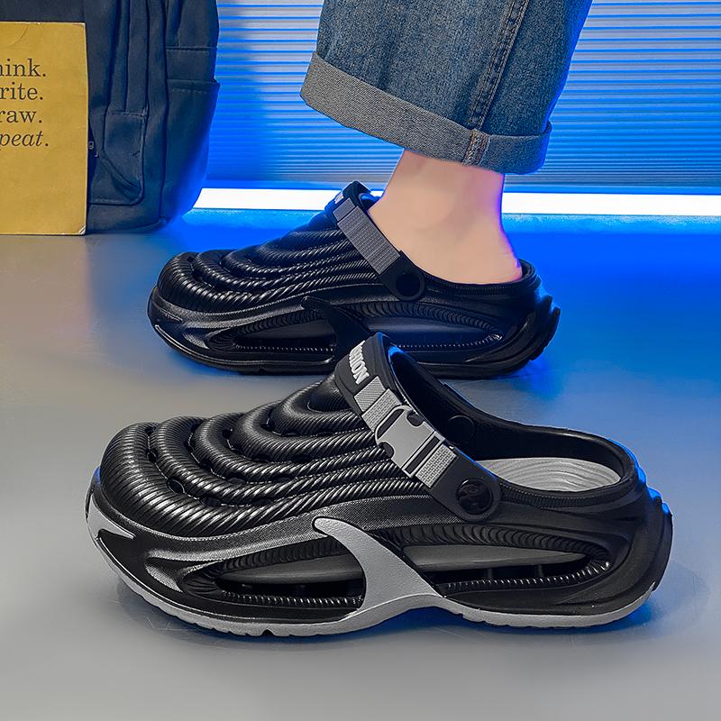 Mens Summer Outdoor Clogs Quick Drying Non Slip Thick Sole Beach Sandals Soft Comfortable Durable Odor Resistant Slippers for Men