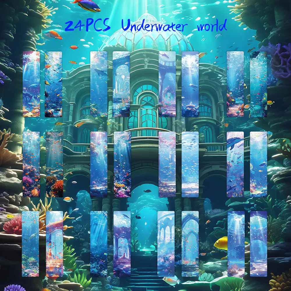 24pcs Underwater World Ocean Series Bookmarks: Uniquely Designed Reading Markers, An Excellent Choice for Reading Enthusiasts, Durable and Beautiful Accessories, and A Top Choice for Gifts.