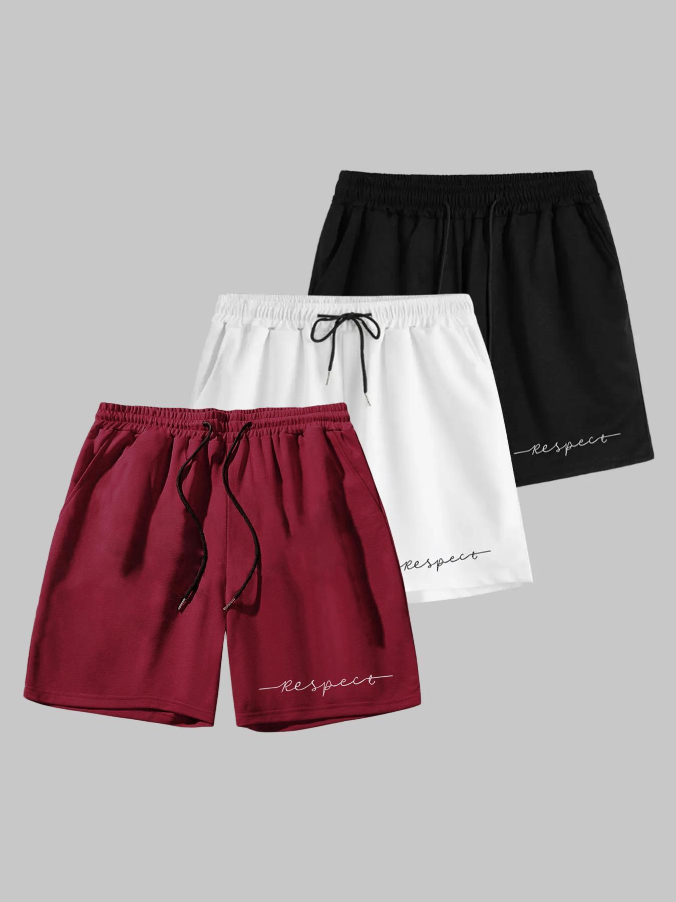 Menswear Letter Print Drawstring Waist Pajama Shorts, Regular Fit Casual Comfy Soft Pocket Sleep Shorts, Mens Shorts, Shorts for Men, Summer Lounge Bottoms, Loungewear, Summer Clothes, Nightwear, Mens Fashion, Comfy Fabric, Lounge Pajamas