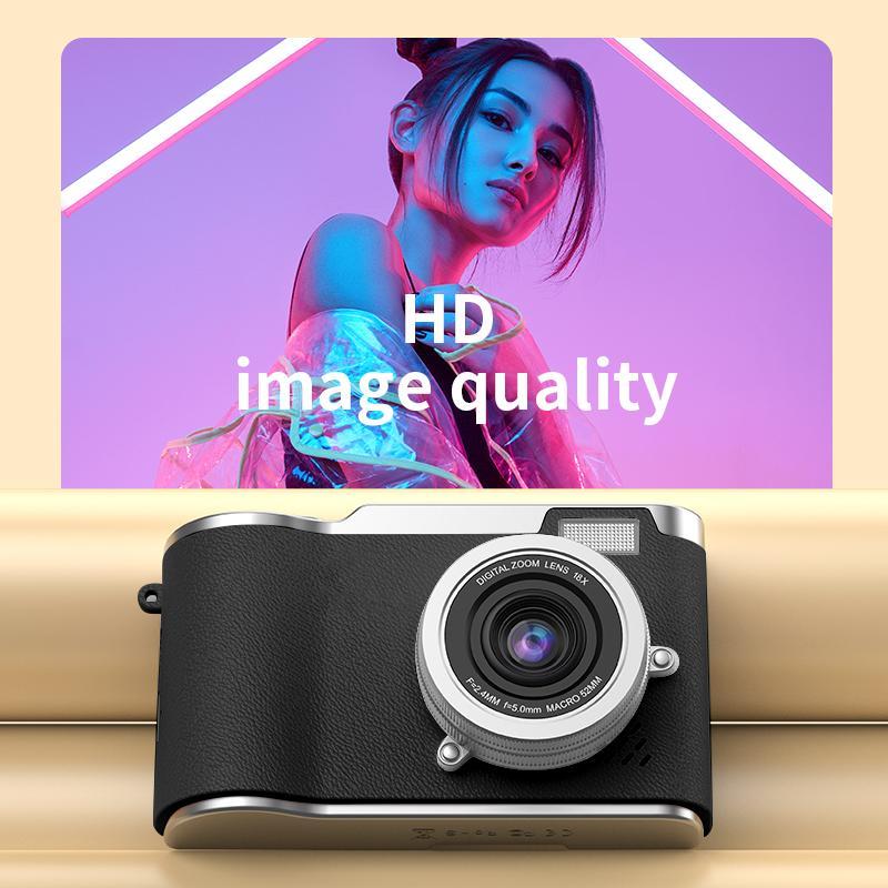 HD Digital Camera, Beginner Digital Camera, Digital Zoom Camera, Compact Camera, Vlogging with 2.4 Inch 180° Flip Screen, 48 MP, Multiple Filters, 800mAh Large Battery, Fill Light, 32GB TF Card for Adult, Teenager, Boys, Girls Birthday Gifts