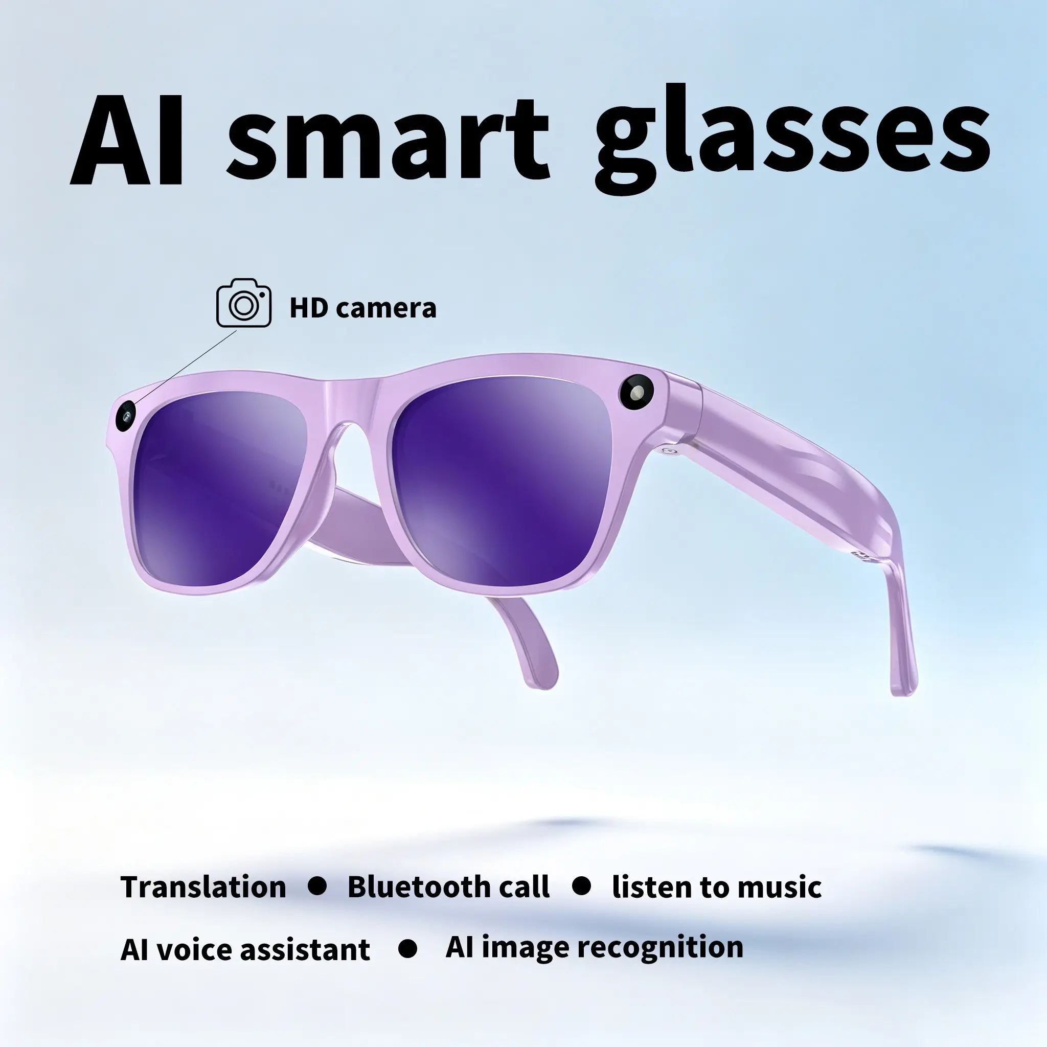 High Definition Camera Smart Glasses, Supports HD Video Recording, Bluetooth-compatible Calling, Voice Control, Music Playback, Multifunctional Smart Glasses, Smart Sunglasses With Camera, Smart Audio Glasses
