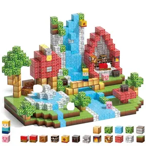 100pcs Magnetic Building Blocks Toy, Jungle World DIY Cube Stem Sensory Playset, Perfect Gift for Kids Ages 3-10, Christmas & Birthday Present