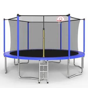 14FT for Kids Children with Safety Enclosure Net Outdoor Backyards Large Recreational Trampoline    RR